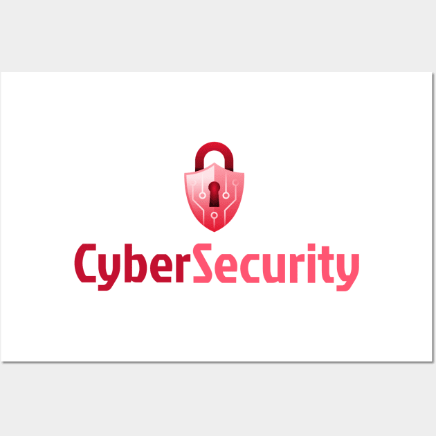 Cyber Security Lock Red Wall Art by Cyber Club Tees